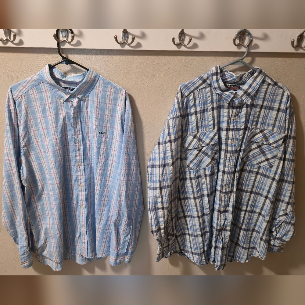 2 Vineyard Vines Button-Up Shirts – 2XL & 3XL – Great Condition